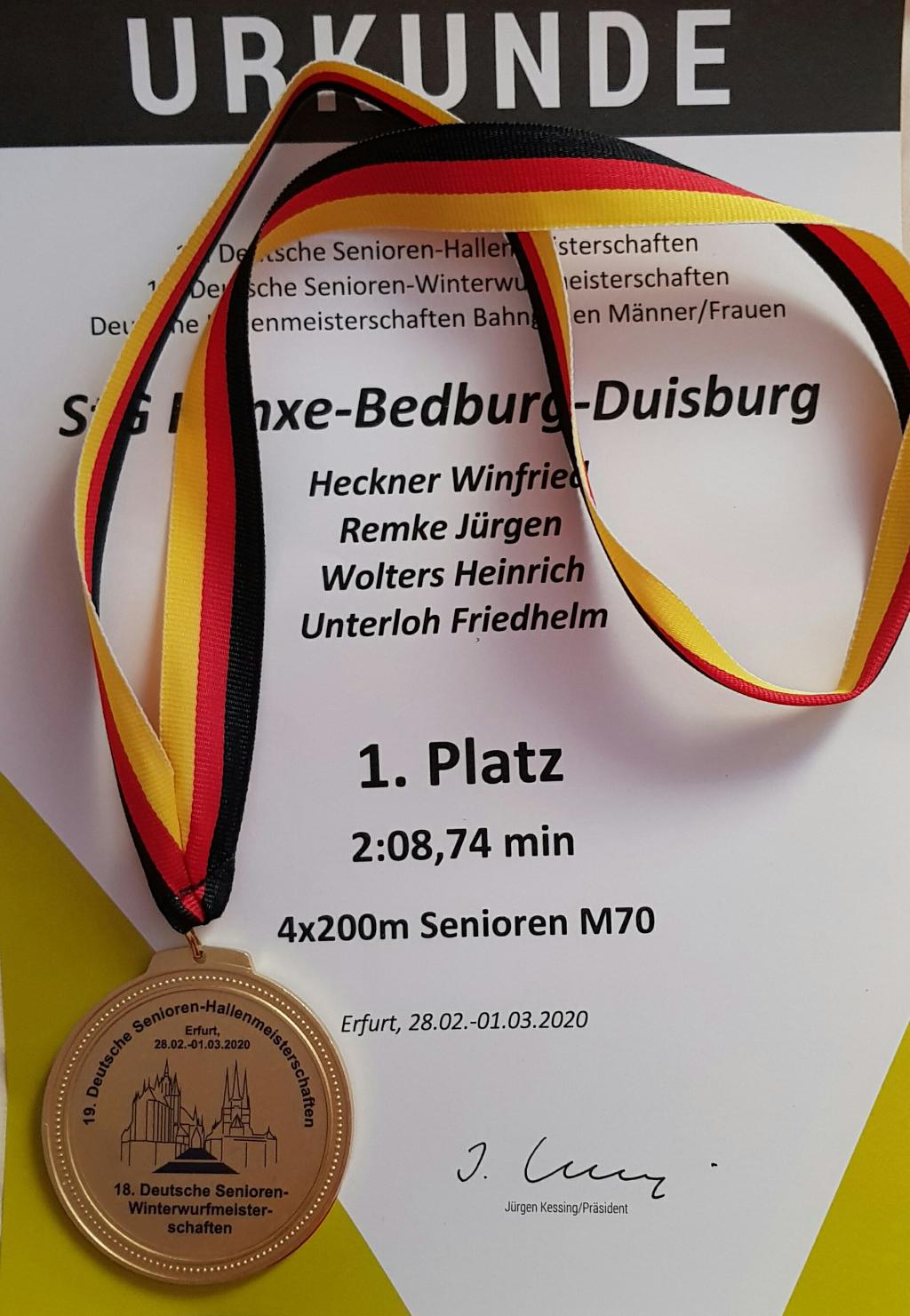 Deutsche Meisterschaft  AK M 70 über 4 x 200 m